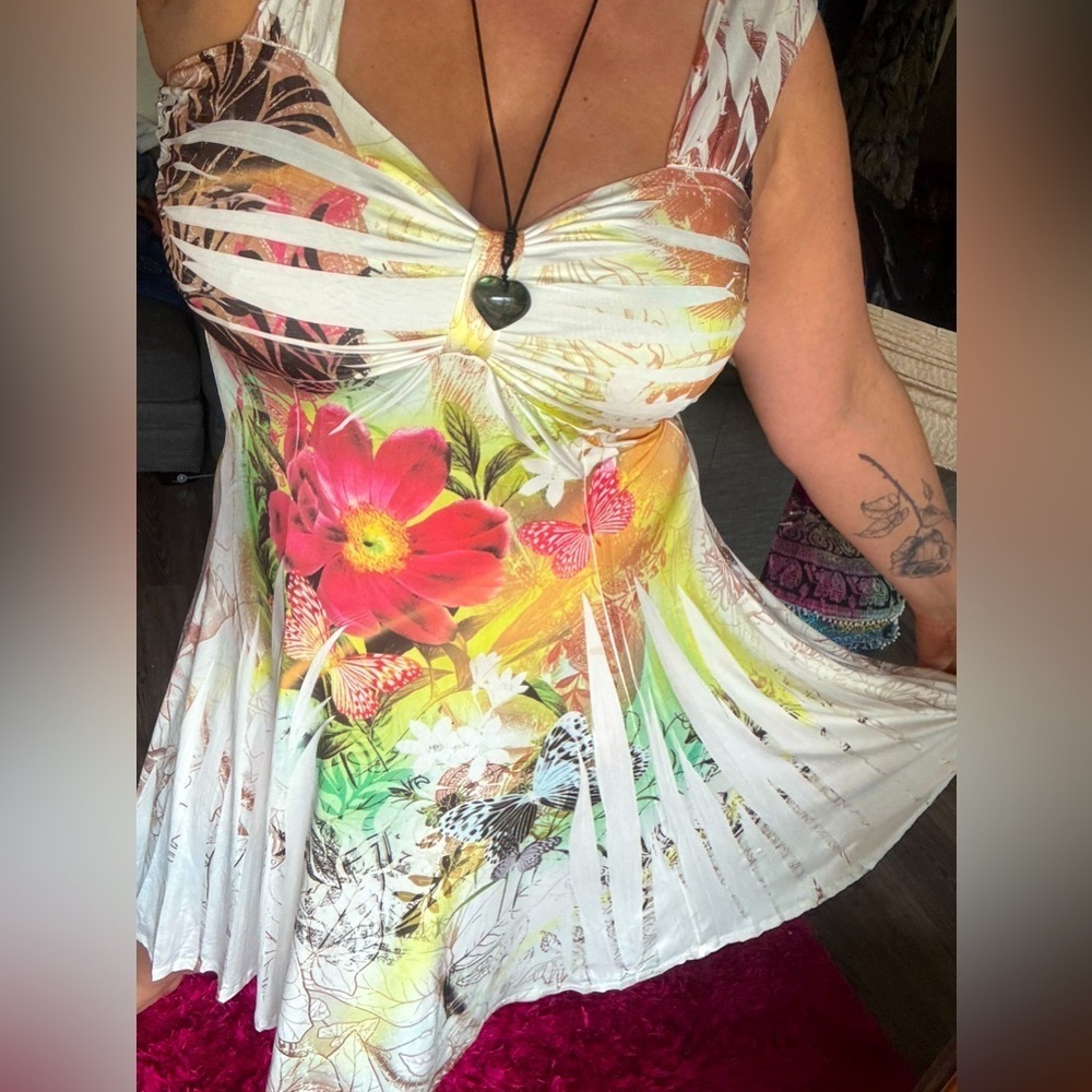 REINA Made in USA Stunning Summer, Vacation and Party Floral Dress Women L/XL